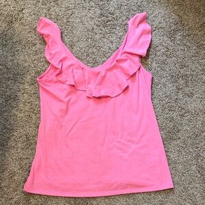 Lilly Pulitzer Pink Ruffle Tank Top